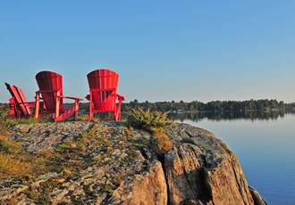 Red Chairs on Bear Lake